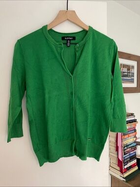 Ellen Tracy ~ Jade Green Button-Up Cardigan